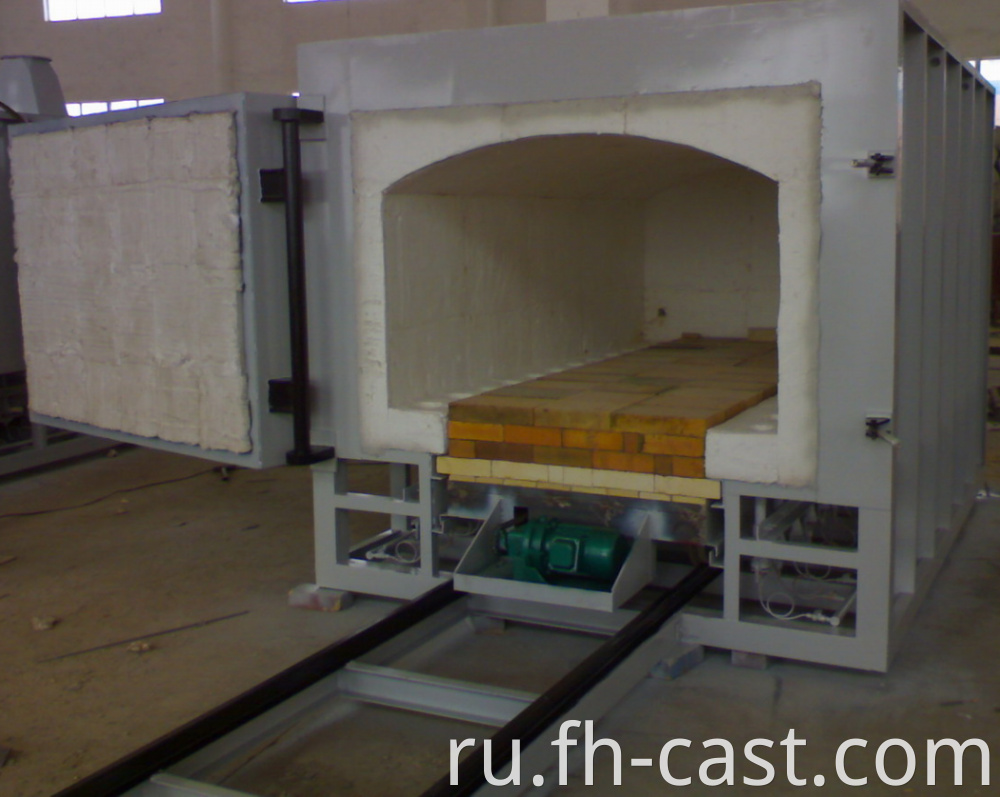 Trolley type gas fired roaster